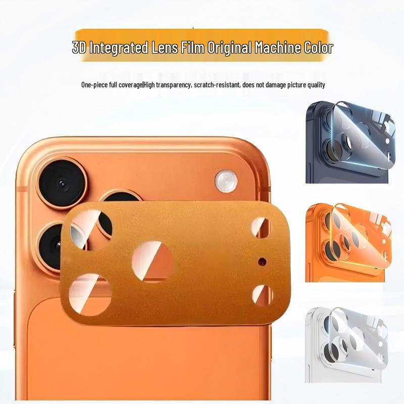 Apple 17 Pro Max 3D Silk Screen Full Coverage Transparent Camera Lens Protector