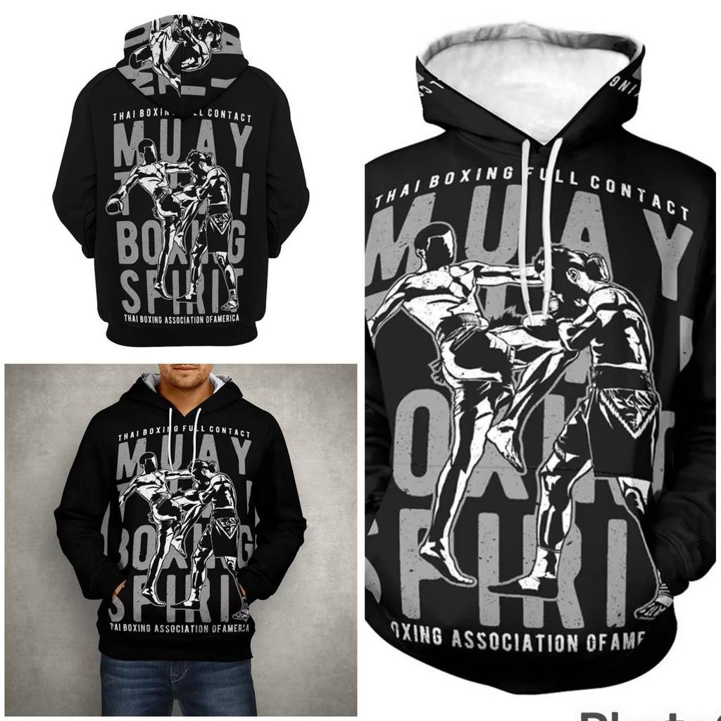Sweatshirt MMA Boxing Kickboxing Muay Thai UFC Jacket Hoodies Suit Long Sleeve Unisex Men Women Tracksuits Workout Print Training