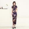 1011 New summer and autumn long cheongsam skirt women's dress slim-fit performance performance Chinese style satin