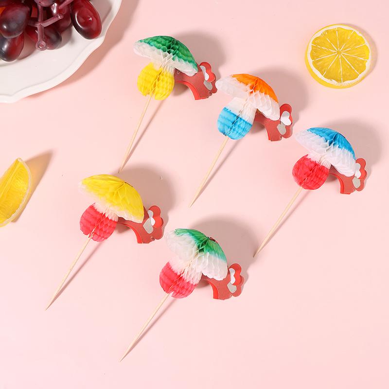 50Pcs Various Ornament Paper Umbrella Cocktail Parasols Drink Fruit Cake Topper Decorate Birthday Party Diy Home Supplies