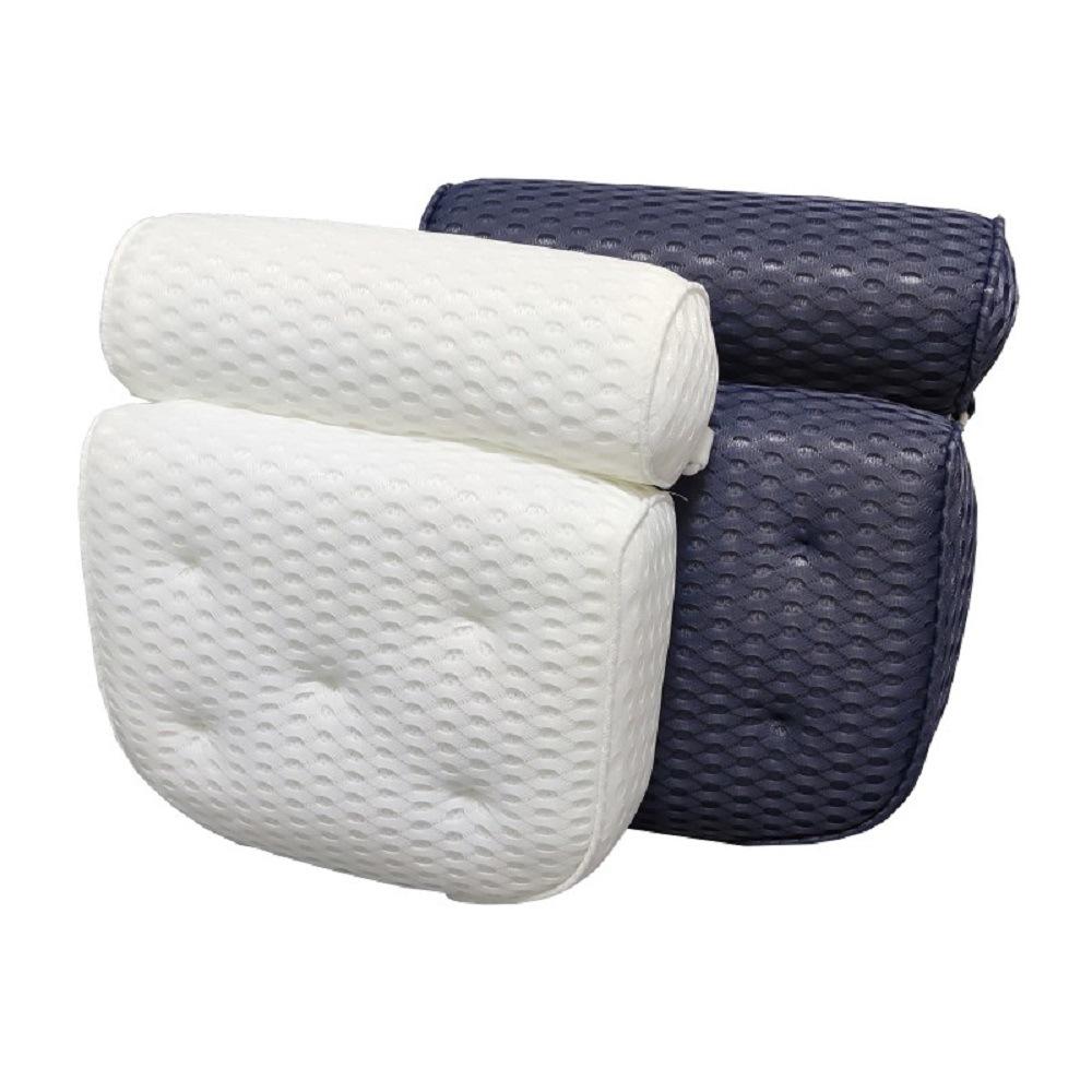 4D Mesh Fabric Bathtub Pillow with 7 Suction Cups - Spa Bath Comfort