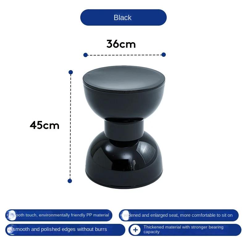 

Креативный скандинавский табурет для переодевания обуви, утолщенный кремовый обеденный табурет, журнальный столик для гостиной, табурет, пластиковые круглые табуреты для дома чёрный