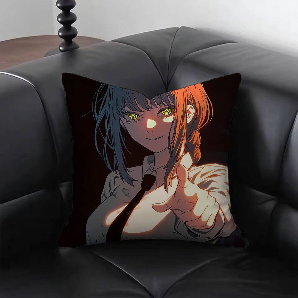 Makima Animation Chainsaw Man Pillow Case Sofa Cushion Cover Room Home Decoration
