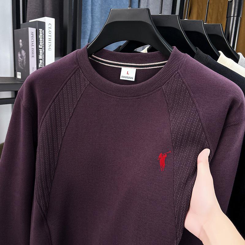 Men's Autumn 2025 Long-Staple Cotton Drop Shoulder Hoodie - Trendy Loose Fit, Long Sleeve