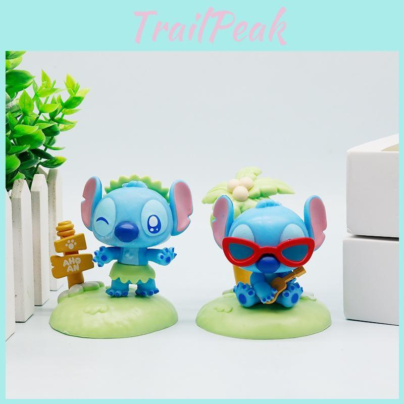 Pvc Stitch Beach Action Figures Model Toy Tabletop Decoration Cute Gifts Kids