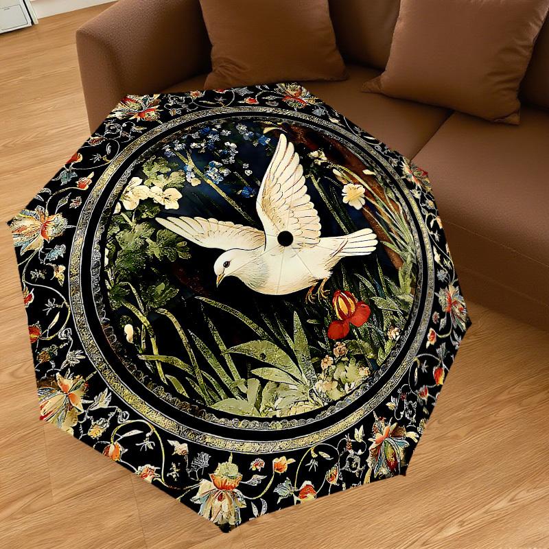 1PC Dove Flowers Umbrella-8-Rib Reinforced, Automatic Open, Lightweight & Durable, Cute Fashion Accessory for Outdoor-P2648