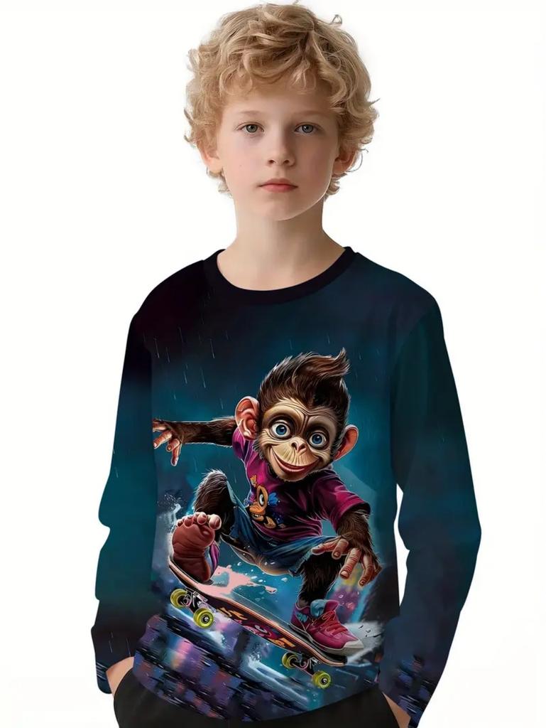 Kids Fall Winter Clothes, Lightning McQueen Cartoon Long Sleeve T-Shirt, Casual Outerwear for Boys and Girls, New Arrival