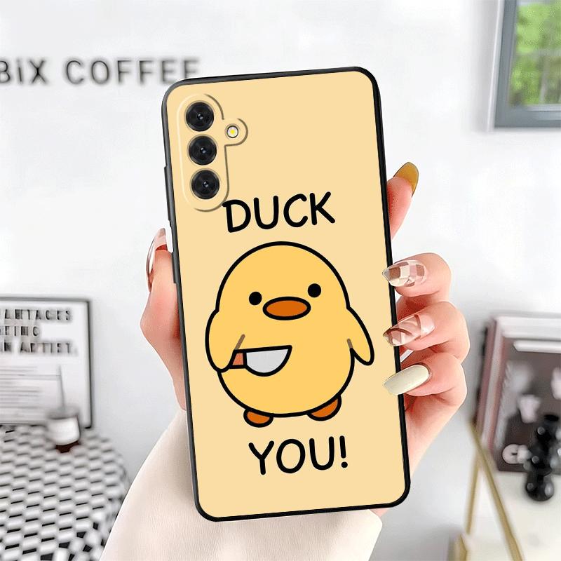 Funny Cute Cartoon Duck Soft Phone Case for Samsung A17 A37 A57 A16 A26 A36 A56 A15 A25 A35 A55 A14 A24 A34 A54 A13 A23 A33 A53