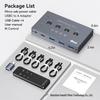 USB 3.2 Switch: 4 USB-A inputs, 3 USB 3.2 outputs, 1 USB-C output with Hub.