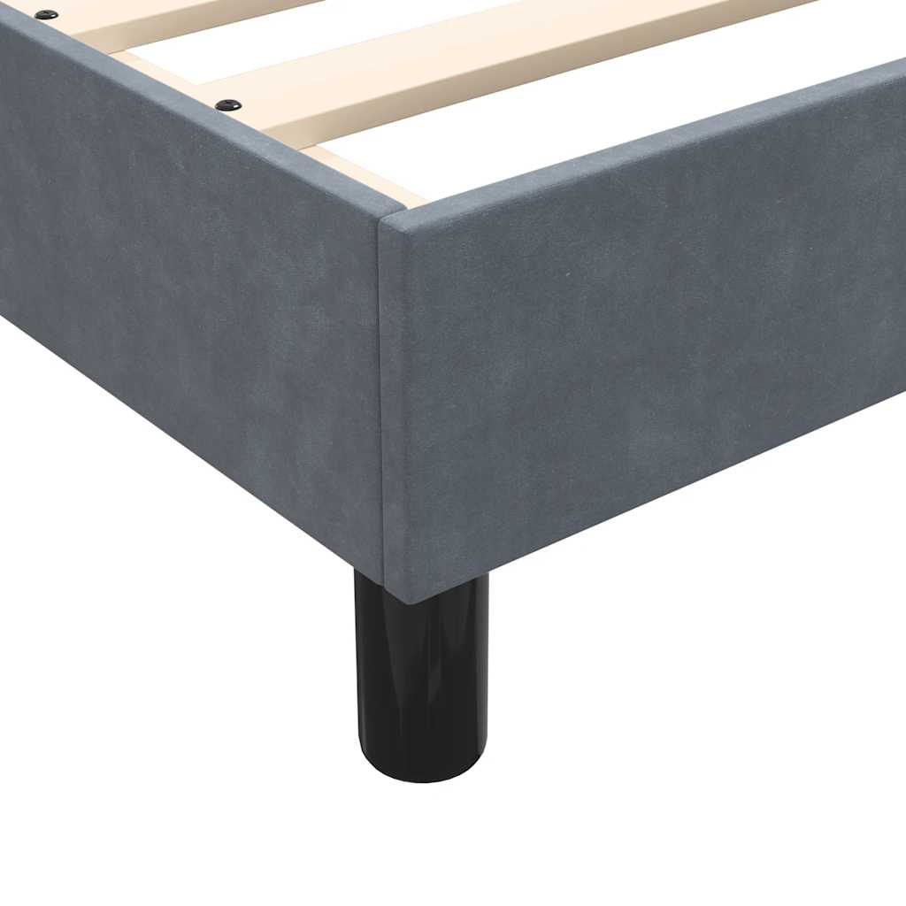 Box Spring Bed with Mattress Dark Gray 160x210 cm Velvet
