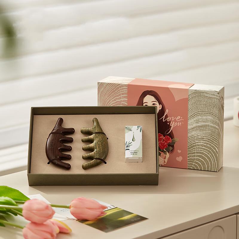 Sandalwood Meridian Massage Comb Gift Set