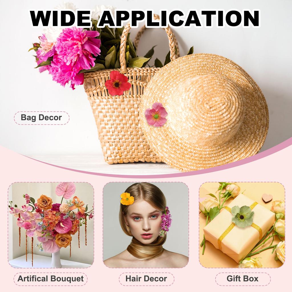 50Pcs Artificial Flower Heads Fake Wildflower Heads Bulk Artificial Flowers for DIY Wedding Bouquets  Party Home Decorations