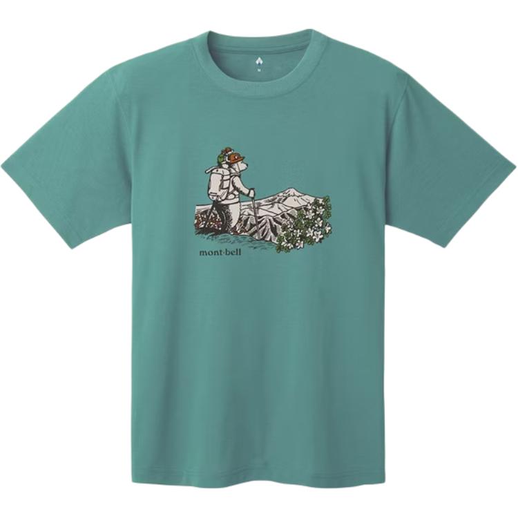 MONTBELL Sports Quick-Dry Breathable Round Neck Short Sleeve UV-Resistant  HIKING BEAR T Shirt Unisex