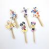 24Pcs Double‑Sided Cartoon Cake Toppers, Toothpick Cupcake Picks, Birthday Party Dessert Table Decorations Supplies