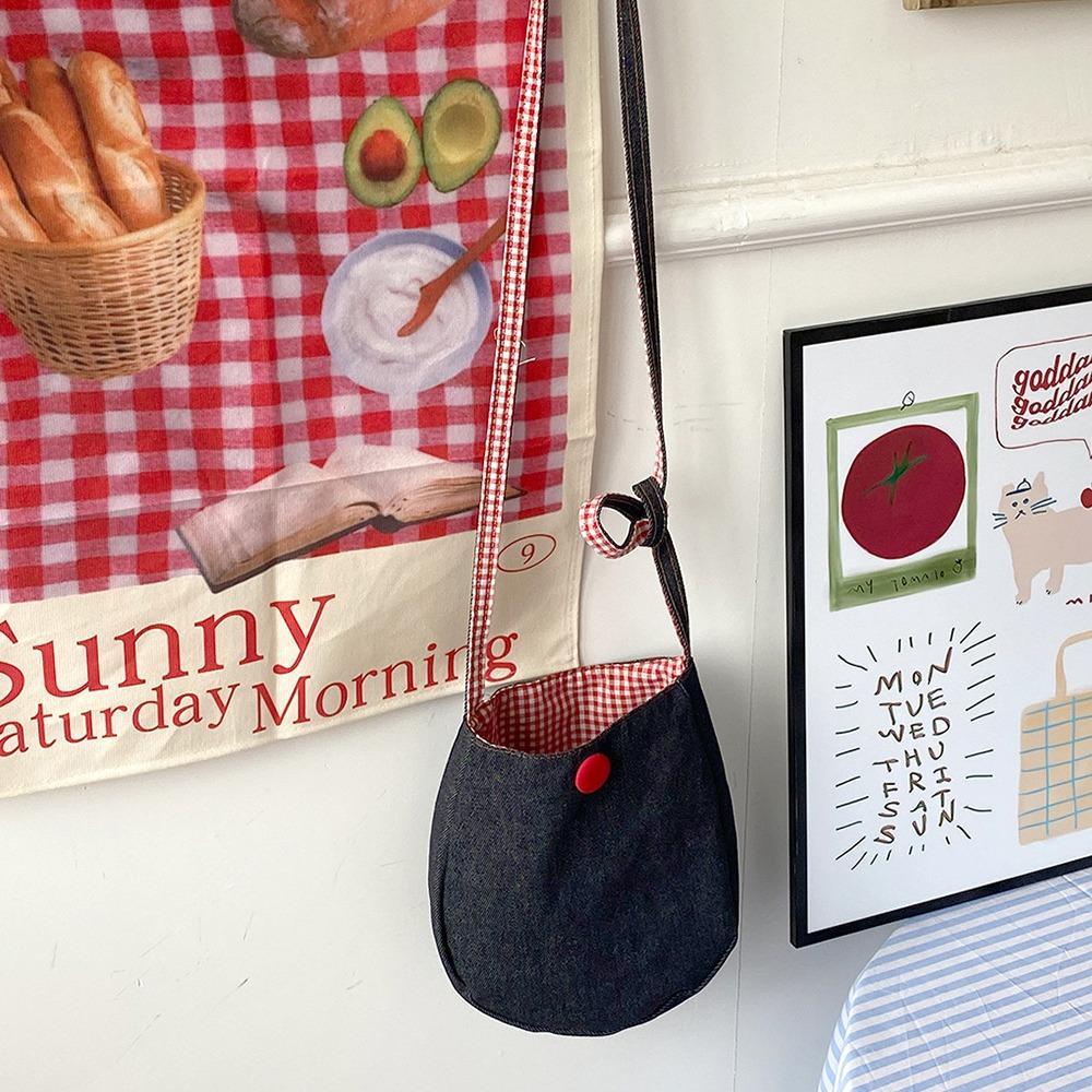 Cute Crossbody Phone Pouch Plaid Grid Shoulder Bag Casual Small Square Bag Travel