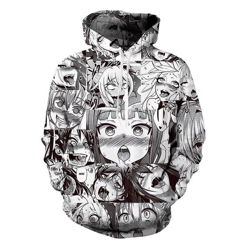Anime Ahegao Face Hentai Manga Terno Suit Set Men Women Hoodie Tshits And Pants