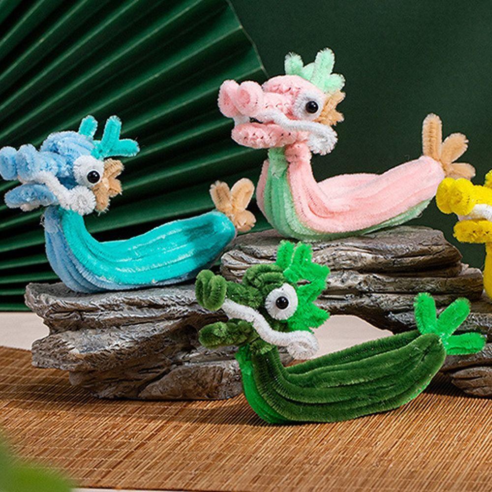 Ručně vyráběné hračky dračí lodě v čínském stylu Kreslená loď DIY Materiálový balíček Festival dračích lodí