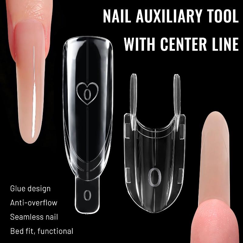 120Pcs Rocket Sandwich Dual Nail Forms Clear Dual Layer Full Cover Top & Bottom Forms Nail Art Extension Manicure Tools For Diy