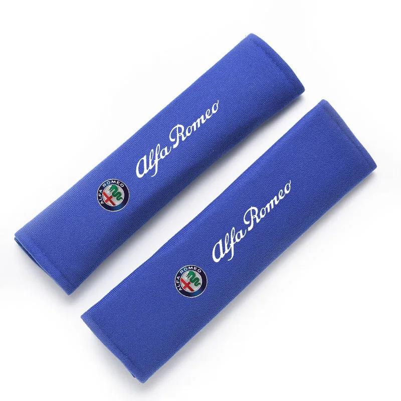 Car Stickers For Alfa Romeo 2Pcs Car Styling Seat Belt Cover Seatbelt Shoulder Strap Protector Pads for Alfa Romeo Sportiva 147