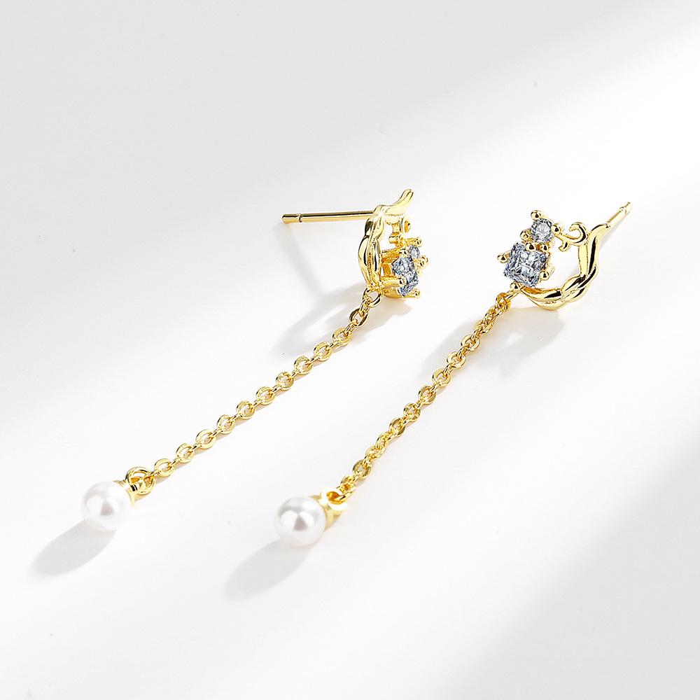 Lindon kobberlegering sirkon øredobber Drop øredobber for kvinner bryllupsfest gaver