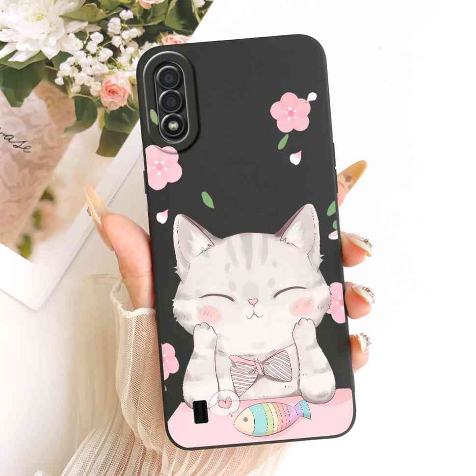 For Samsung Galaxy A01 CAse Cute Rabbit Cat Pattern Cover For Samsung A 01 A01 SM-A015F Silicone Soft Casing Shells 5.7"