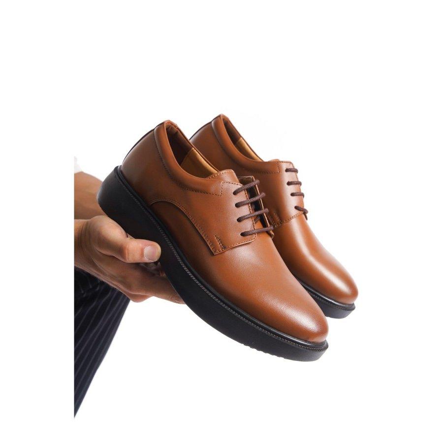 Men's Genuine Leather Thick Sole Lace-up Casual Stylish Shoes