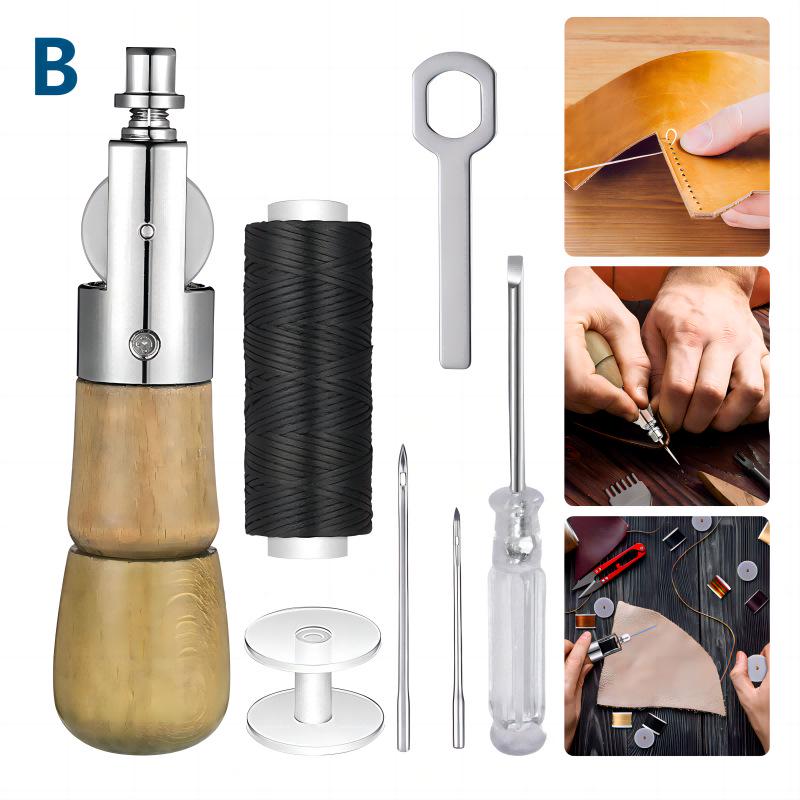 DIY Leather Craft Hand Sewing Machine with Carving and Diamond Cutting Tools