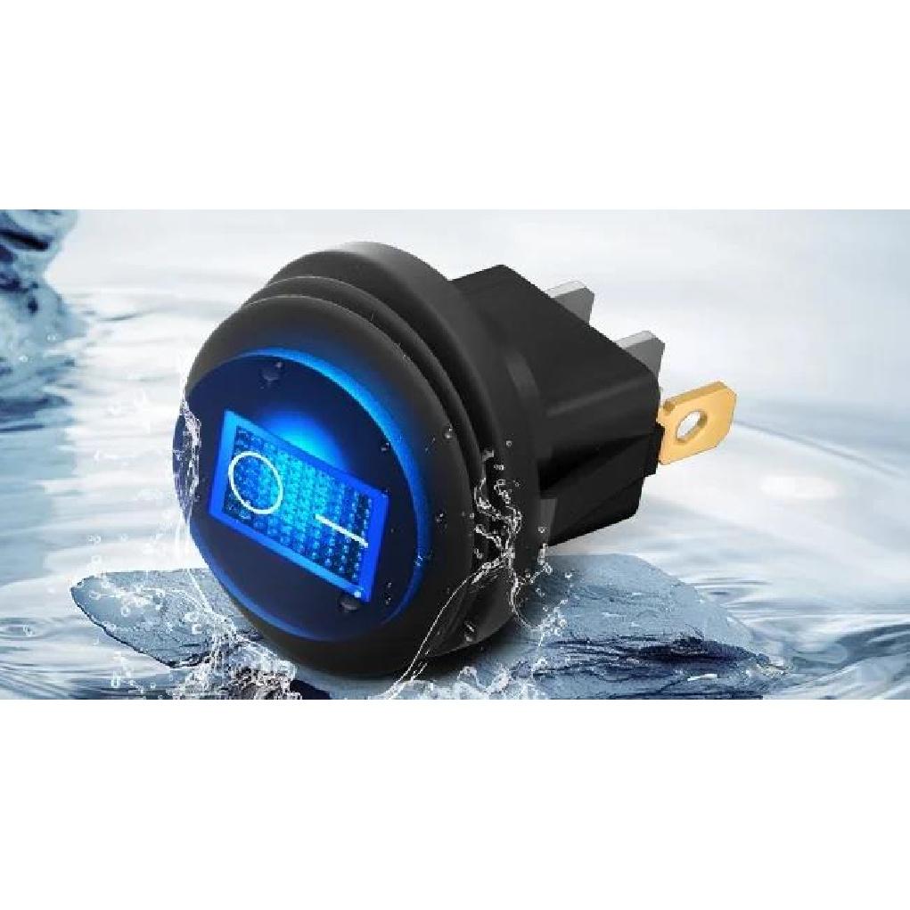 5PCS Waterproof Round Rocker Switch12V LED Toggle Switch Lighted ON Off SPST 3 Pin for Car Switch Panel RV Truck Marine Boat Switches Seat 3