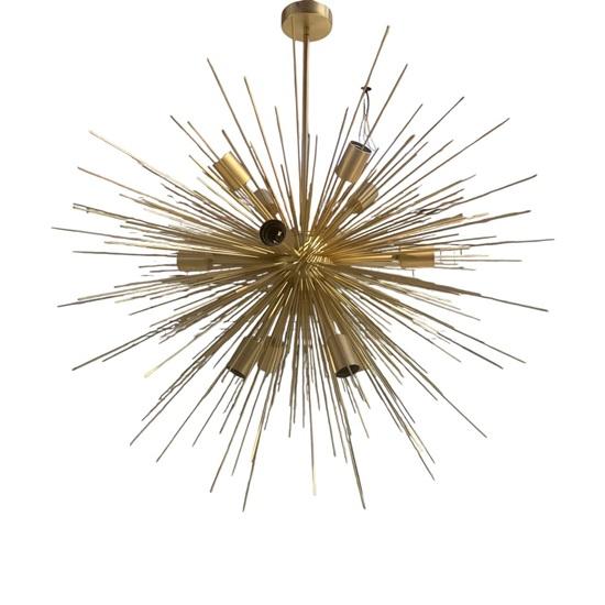 12-flammiger Mid-Century Modern Messing Sputnik Kronleuchter Verstellbare Deckenpendelleuchte für Esszimmer, Wohnzimmer, Schlafzimmer, Eingangsbereich