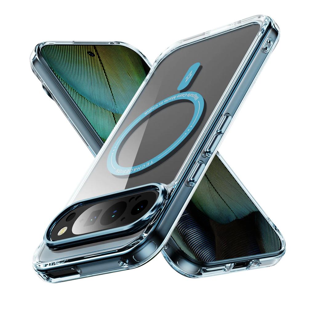 Transparent Shockproof Acrylic Magsafe Magnetic Phone Case for Google Pixel 8 8A 8 Pro 9Pro Wireless Charging Clear Back Cover Cases