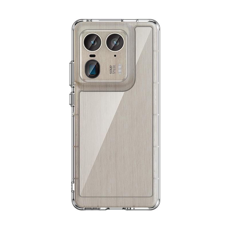For Motorola Edge 50 Ultra 5G Clear Phone Case WANLONFENG MF2 Series TPU Acrylic Cover with 2Pcs Tempered Glass