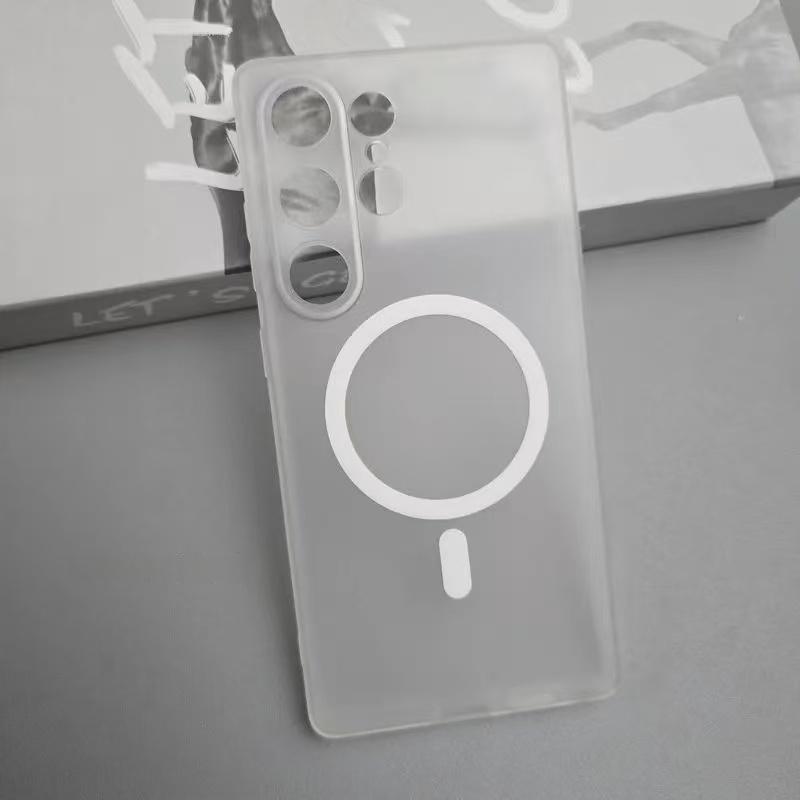 

for Magsafe Frosted Soft TPU Case for Samsung Galaxy S24 S25 S26 Ultra S23 Plus Matte Magnetic Wireless Charging Thin Slim Cover Galaxy S23+