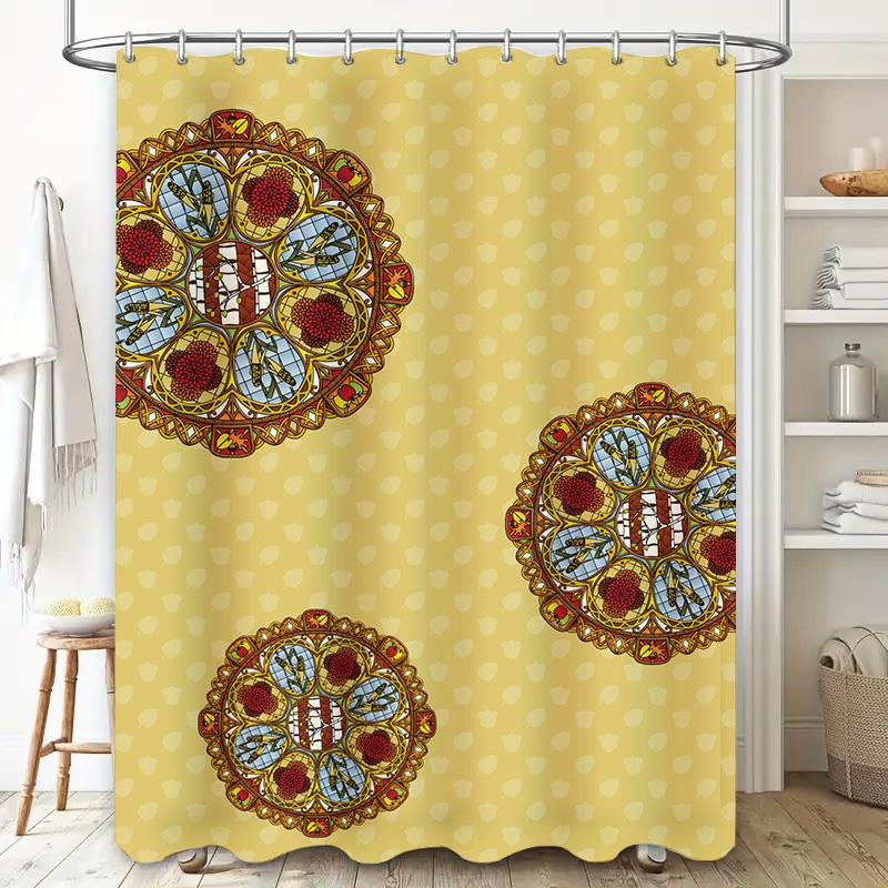 Elegant Green Floral Shower Curtain Bathroom Decoration for Home Decorate 3D Print Waterproof Fabric Shower Curtain Modern Bathr