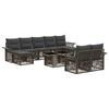 Garden Sofa Set 10 Pieces Grey and Dark Grey Poly Rattan