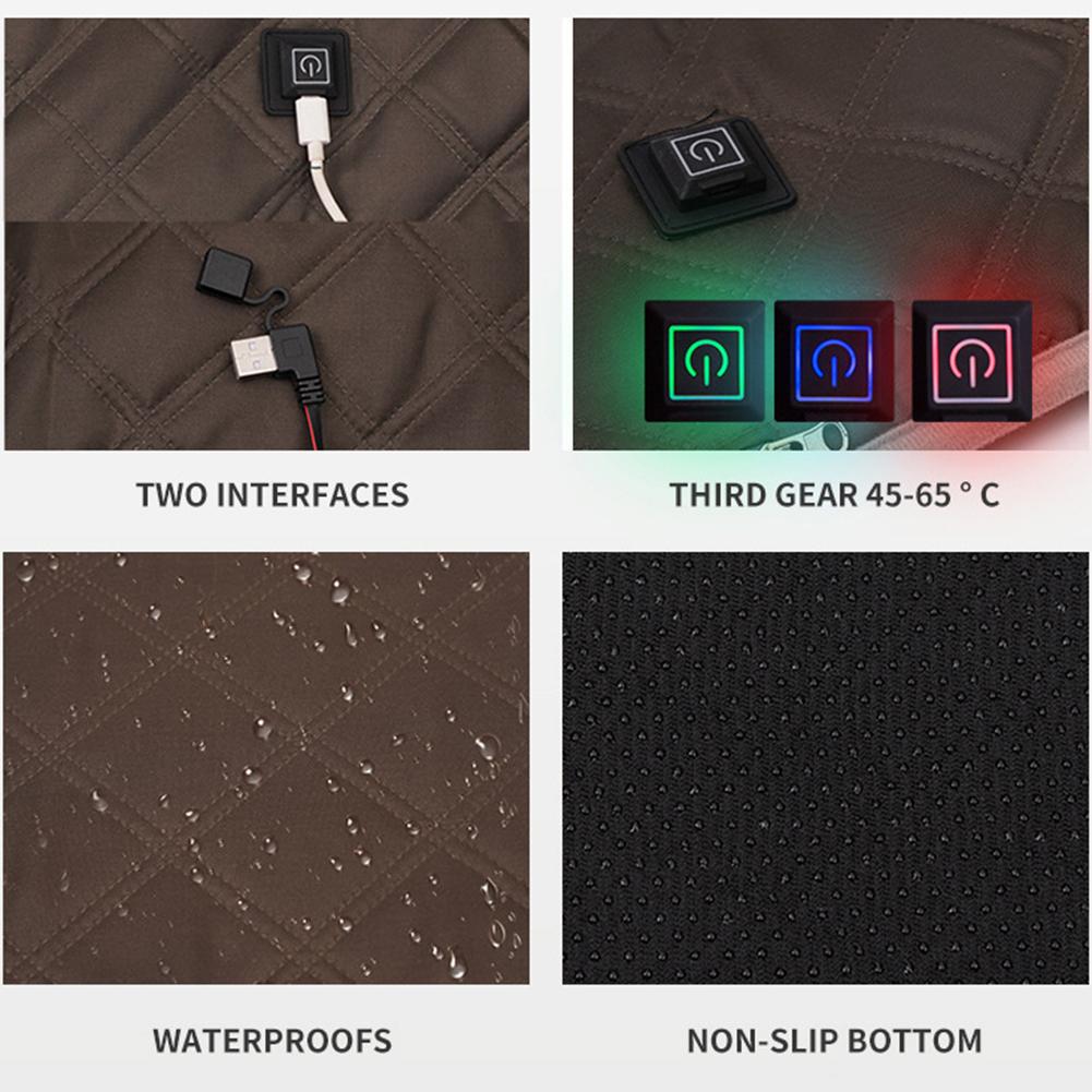 USB Heated Cushion Sleeping Electric Heating Pad Outdoor Camping Heated Mat 3-Level Temperature Rechargeable Heated Electric Mat