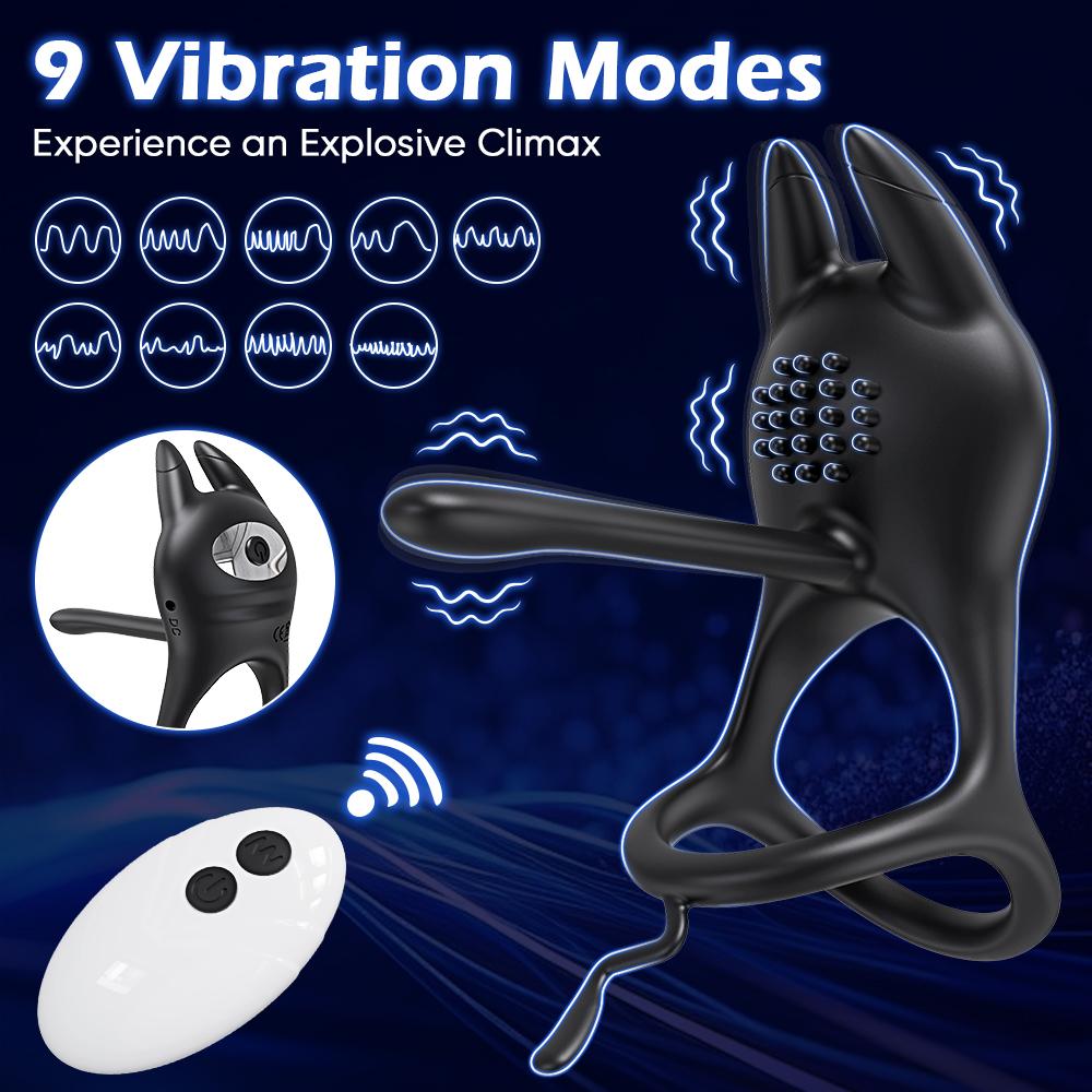 Remote Control Penis Ring Vibrator for Men Ejaculation Delay Penis Extension Penetration Vibrator Cock Ring Sex Toy for Couple