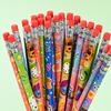 12Pcs Wooden Hb Pencil With Eraser Cute Sketch Drawing Pencil Student Writing Stationery Office Supplies Children'S Gift