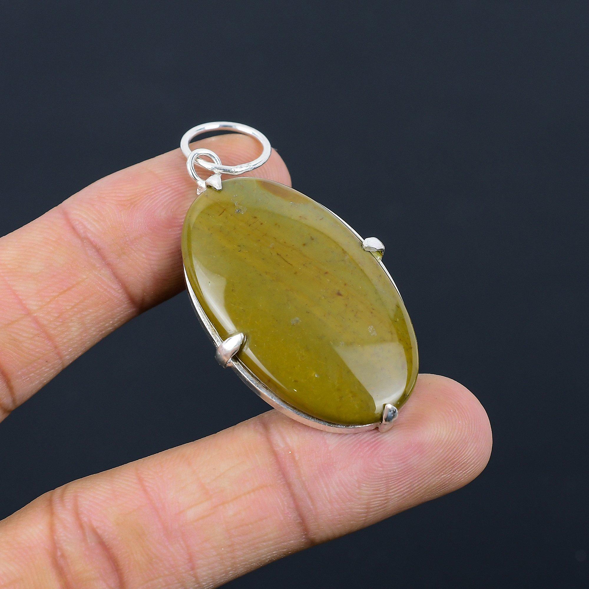 Womens day Sale Natural Polychrome Jasper 925 Silver Mother Handcrafted Pendant