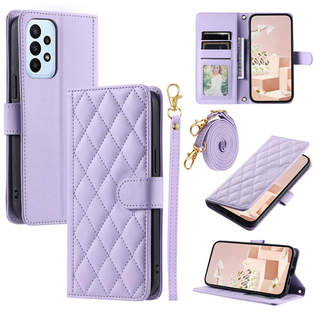 For Samsung Galaxy A53 5G Leather Case Wallet Card Slots Phone Cover with Shoulder Strap