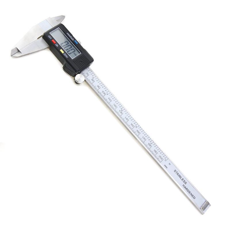 Digital Vernier Caliper: 4Cr13 Stainless Steel, Measures Inner/Outer Diameter and Depth, Sizes 0-150mm/0-200mm/0-300mm.