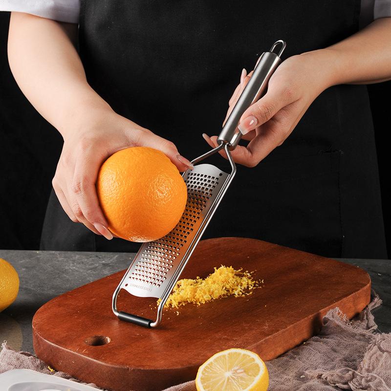 Stainless Steel Cheese Grater with Cover and Brush Tube Handle Lemon Grater Shredder Butter Chocolate Cheese Slicer Kitchen Tool
