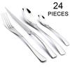 Food 24Pcs Flatware Set For 6 Rainbow Dinnerware 18/10 Stainless Steel Flatware Set Steak Knife Tableware Fork Spoon Teaspoon Cutlery Set