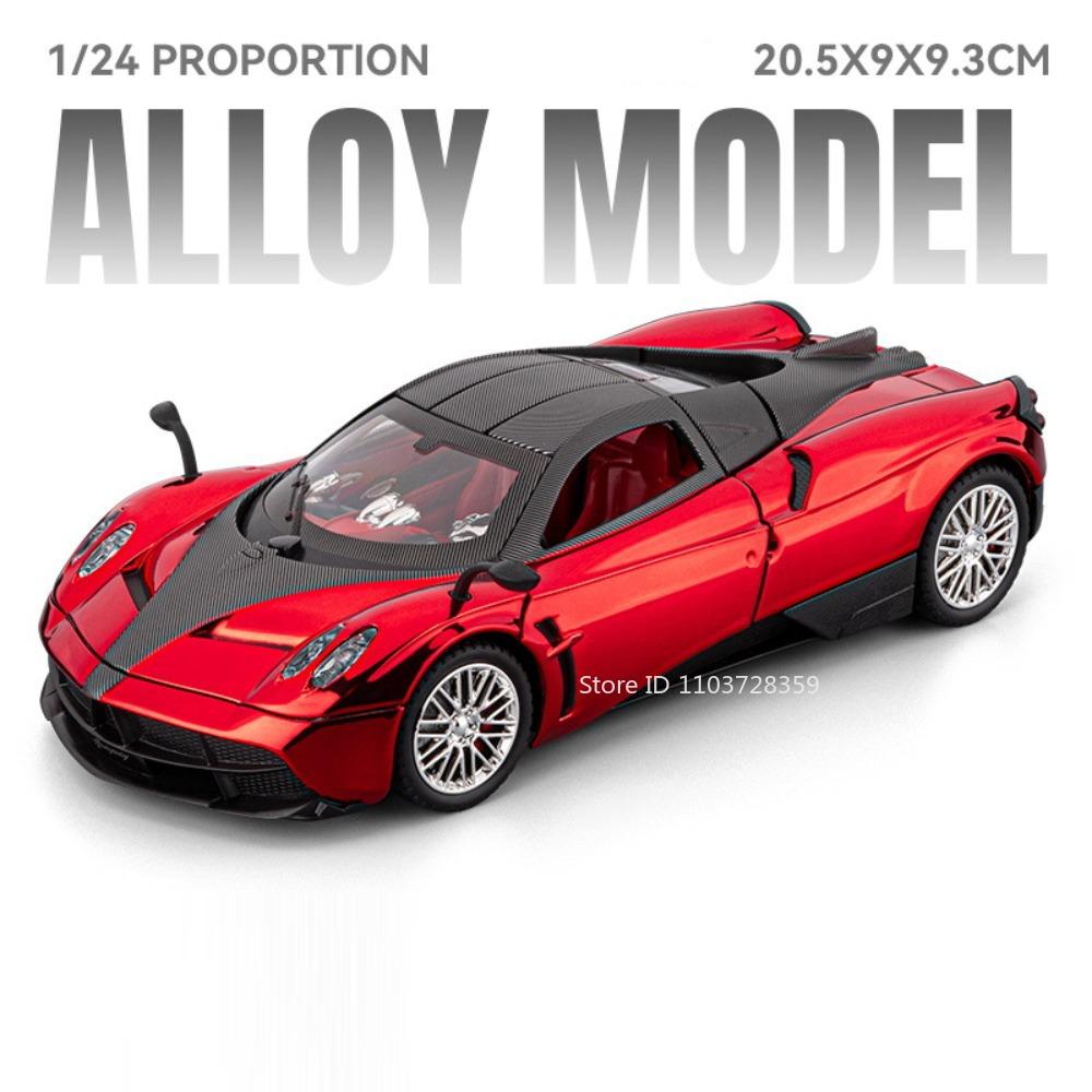 

1:24 Pagani Huayra Zonda Toy Sports Car Models Alloy Diecast Mini Supercars Sound Light Doors Opened Pull Back for Boys Gifts