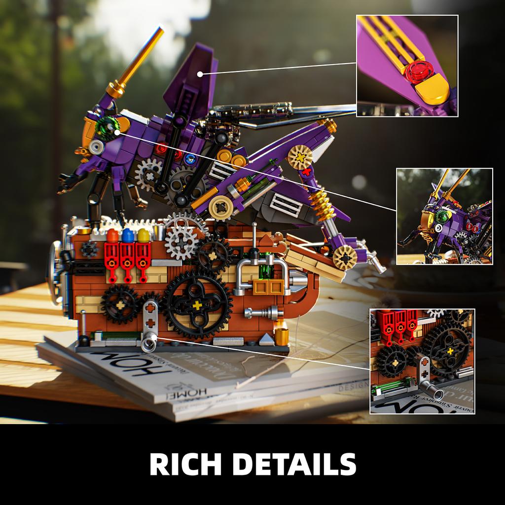 596PCS Mechanical Grasshopper Model Creating Modules Sets Rotatable DIY Learning Toy Sets Xmas Birthday Celebration Present Gifts