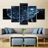 5Pcs Abstract Stars Galaxy Blue Decor 5 Pieces Pictures Canvas Paintings Wall Art 5 Panel Room Decor Modern HD Print No Framed