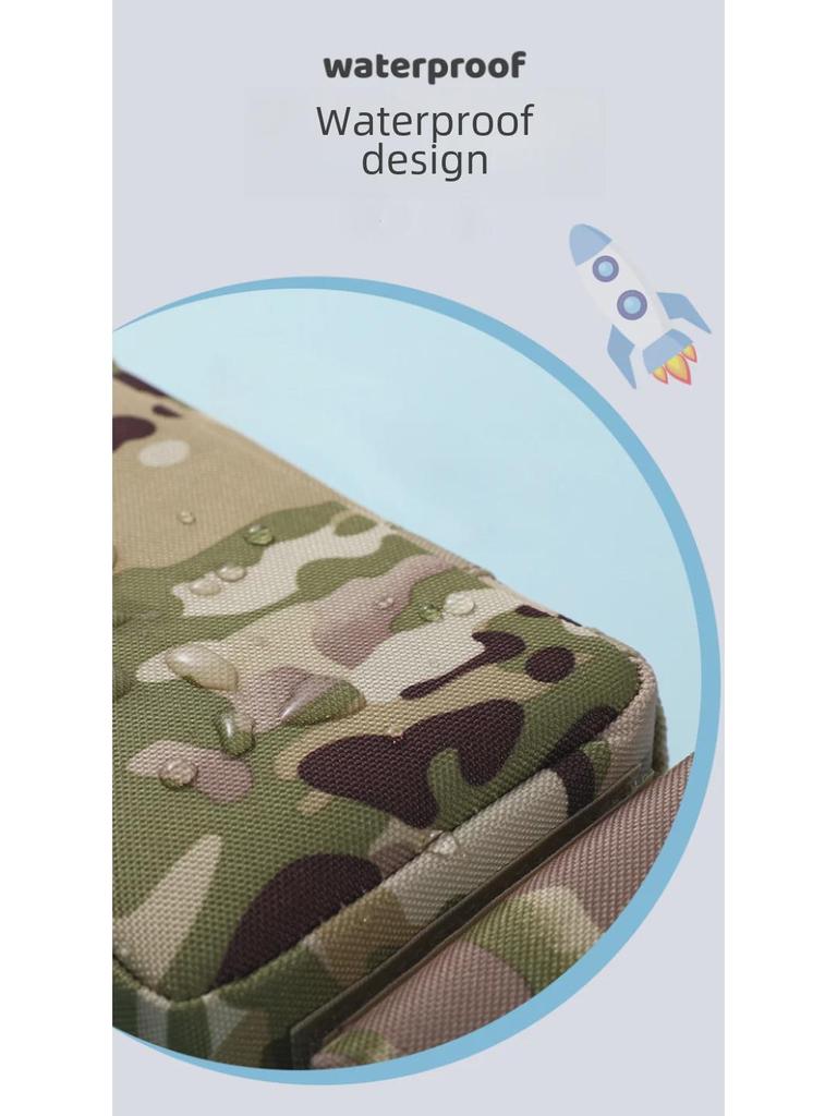 Lezhiyuan Camouflage Multi-Functional Oxford Pencil Case for School Boys - Large Capacity Stationery Bag with Gun Design.