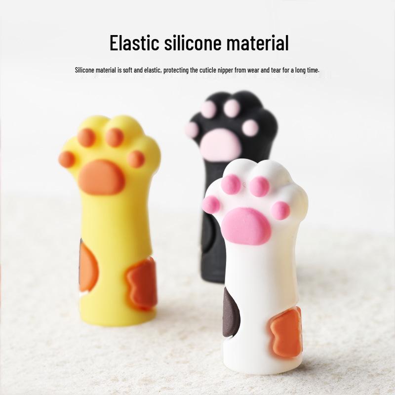 Cartoon Cat Paw Silicone Cuticle Tool Cover & Anti-Fall Headgear
