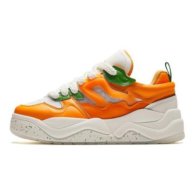 Wygodne Gruba Podeszwa Antypoślizgowe Odporne na Ścieranie Zwiększające Wysokość Niskie Sneakersy Męskie Sneakersy Pomarańczowe 112428091-1