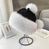 Women real fox fur hat Winter warm ear-protecting princess fur straw hat Girl outdoor thickened whole fur rex rabbit fur ski hat