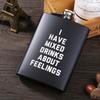 8 OZ Ounces Black Matte Metal Gift Stainless Steel Hip Flask Flagon Alcohol Bottle Whisky Vodka Laser Engraved LOGO Custom Made